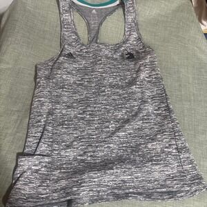 Adidas Climalite Gray Heather Running Tank Top Boston Marathon BAA Logo Womens M
